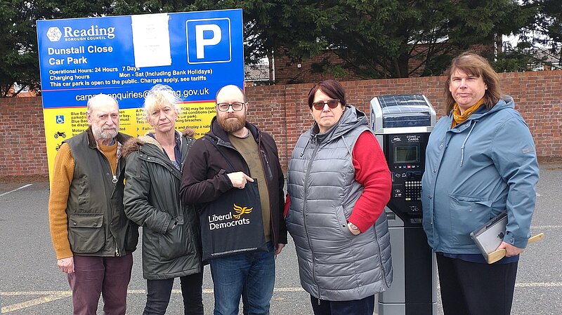Tilehurst's councillors at the Dunstall Close car park