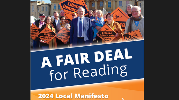 The cover of the Reading Liberal Democrats manifesto from 2024