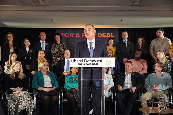 Sir Ed Davey speaking to members