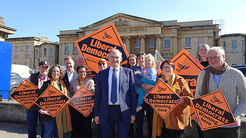 Ed Davey and the Reading Lib Dem team at RBH.