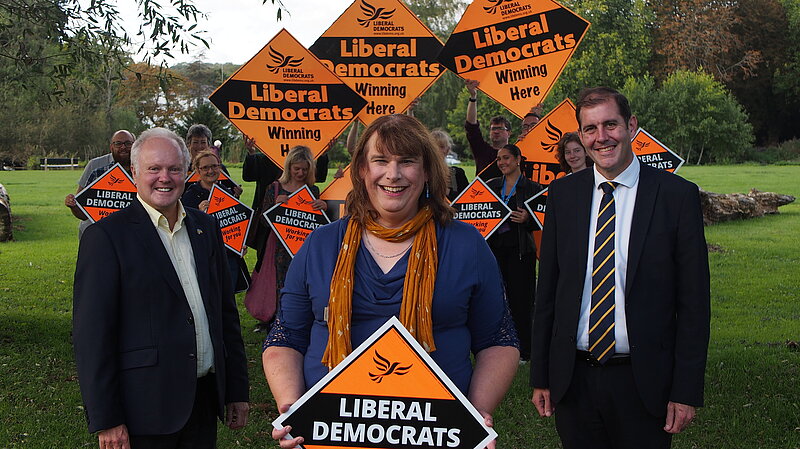 Helen Belcher with the Reading West and Mid Berkshire Liberal Democrats